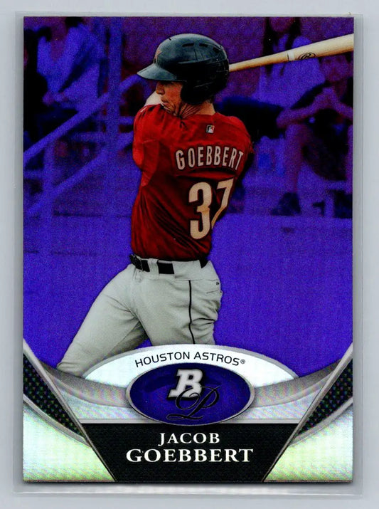 Jacob Goebbert baseball card 2011 Bowman Platinum BPP57 Purple Refractors Houston Astros