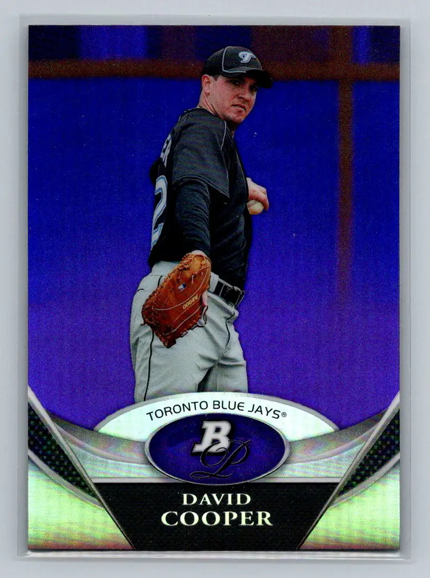 David Cooper baseball card from 2011 Bowman Platinum BPP98 Matt Moore Purple Refractors