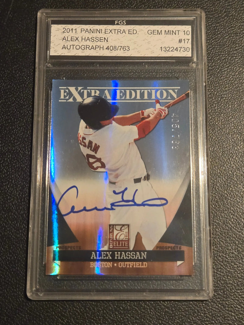 2011 Donruss Elite Extra Edition Alex Hassan Prospects Signature FGS 10 #/763 - Baseball Card Single