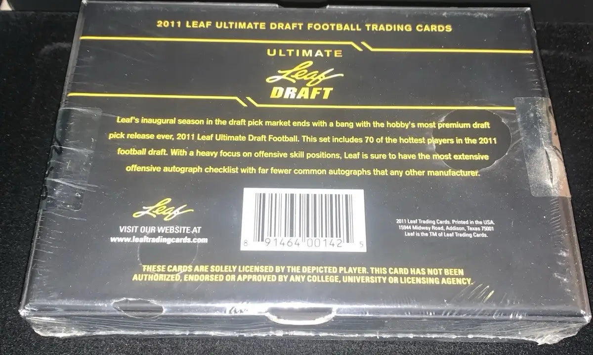 Sealed 2011 Leaf Ultimate Draft Football box pack with autographed cards for collectors