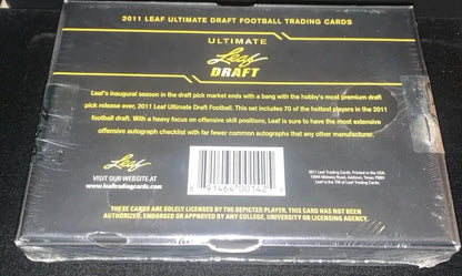 Sealed 2011 Leaf Ultimate Draft Football box pack with autographed cards for collectors