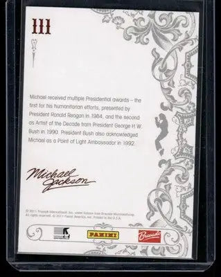 2011 Panini Michael Jackson Michael Jackson #111 - Non-Sports Card Single