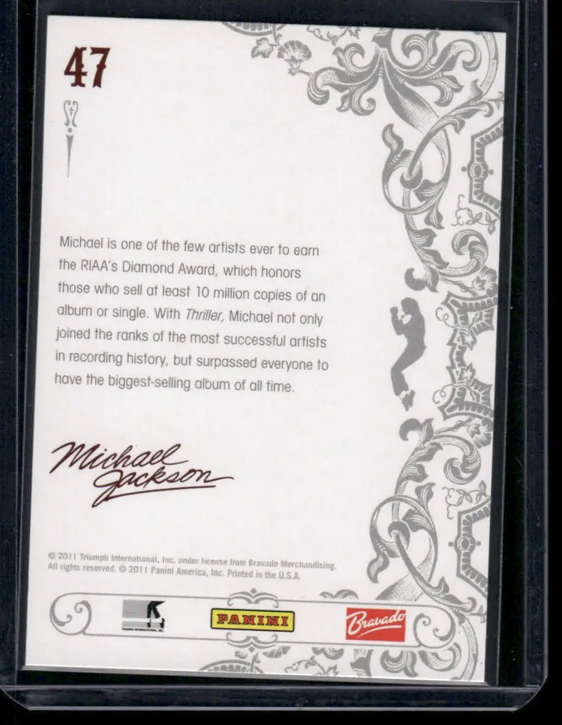 2011 Panini Michael Jackson King of Pop Michael Jackson #47 - Non-Sports Card Single