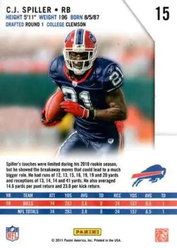 2011 Panini Rookies and Stars #15 C.J. Spiller NM-MT Bills ID:81402 - Football Card Single