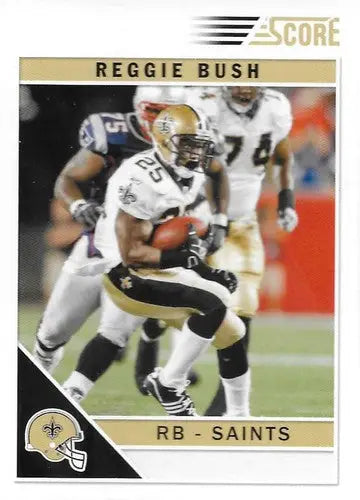 Reggie Bush football card from Panini Score 2011 Saints product with original gloss