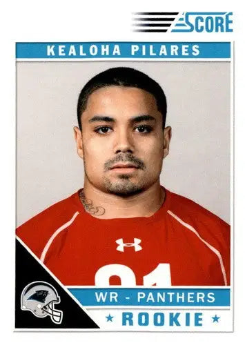 Original gloss football trading card featuring Kealoha Pilares from 2011 Panini Score Rookie series