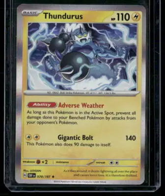 2011 Pokémon Thundurus #070/197 Holo Rare Obsidian Flames - Pokémon Card Single