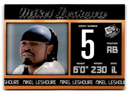 Press Pass Mikel Leshoure football trading card with original gloss from 2011 Press Pass