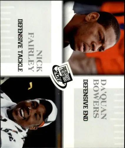 Original gloss football trading card featuring Da Quan Bowers and Nick Fairley from Press Pass