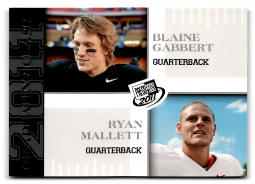 2011 Press Pass football trading card featuring Gabbert Ryan Mallett NM-MT ID 73650