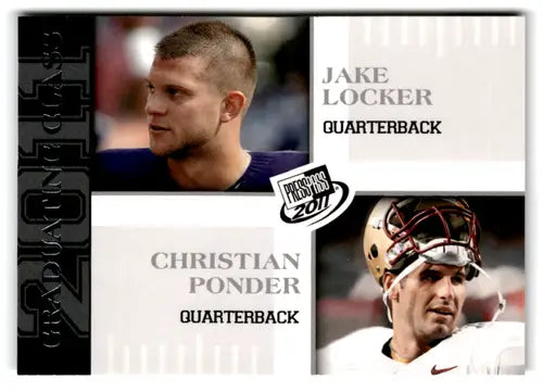 Press Pass football card featuring Jake Locker and Christian Ponder from 2011 class