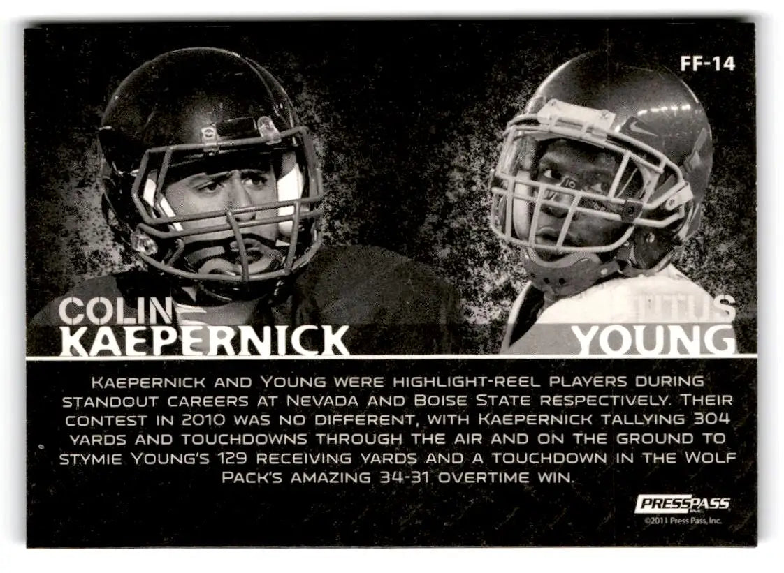 2011 Press Pass #FF-14 Colin Kaepernick / Titus Young Face to Face - Football Card Single