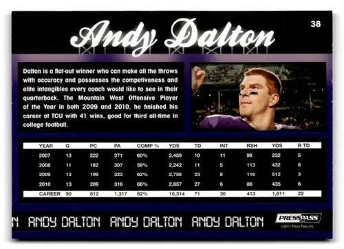2011 Press Pass Reflectors Blue #38 Andy Dalton NM-MT ID:73565 - Football Card Single