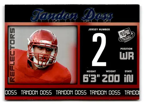 Original gloss Tandon Doss football card from 2011 Press Pass Reflectors Blue series
