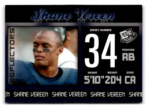 2011 Press Pass Reflectors Blue Shane Vereen football trading card jersey 34 RB California