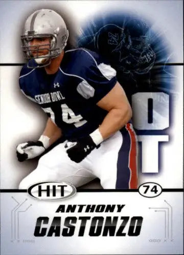 Football trading card of Anthony Castonzo from 2011 SAGE Hit with original gloss
