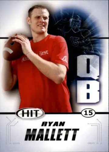 Original gloss of Ryan Mallett football trading card from Sage Hit 2011 series
