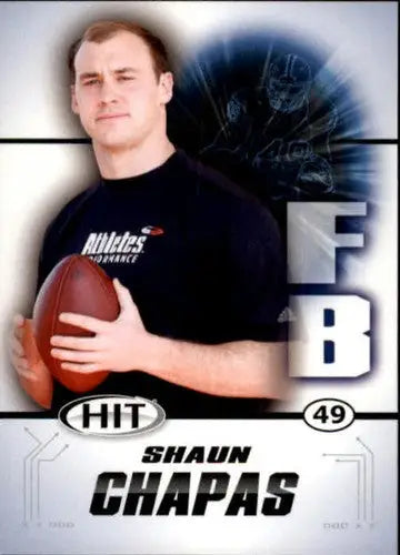 Original gloss Football trading card of Shaun Chapas from 2011 Sage Hit series