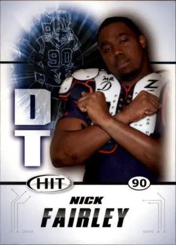 Original gloss football trading card of Nick Fairley from Sage Hit 2011 series