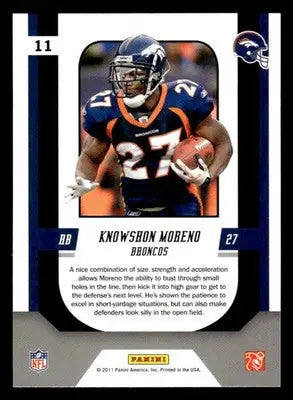 2011 Score #11 Knowshon Moreno Complete Players - Football Card Single
