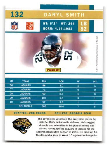 2011 Score #132 Daryl Smith NM-MT Jaguars ID:82021 - Football Card Single