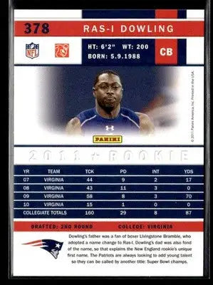 2011 Score #378 Ras-I Dowling - Football Card Single