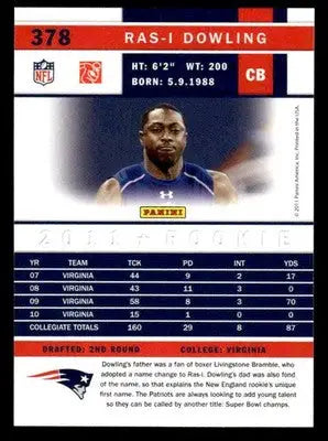 2011 Score #378 Ras-I Dowling - Football Card Single