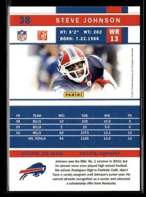 2011 Score #38 Steve Johnson - Football Card Single