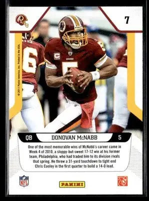 2011 Score #7 Donovan McNabb Millennium Men - Football Card Single
