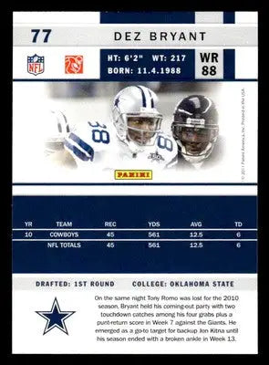 2011 Score #77 Dez Bryant - Football Card Single