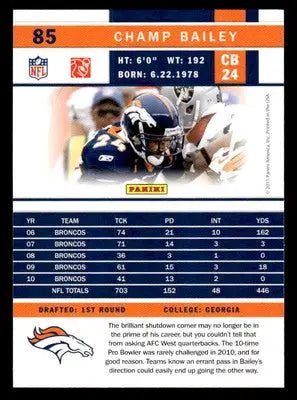 2011 Score #85 Champ Bailey - Football Card Single