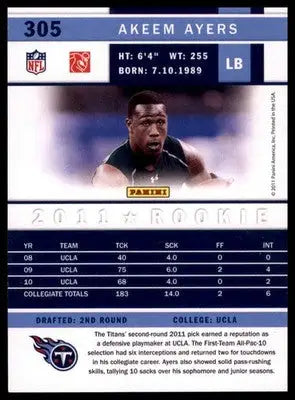 2011 Score Akeem Ayers RC 305 Baltimore Ravens