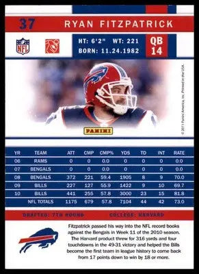 2011 Score Base Ryan Fitzpatrick Buffalo Bills 37 - Football Card Single