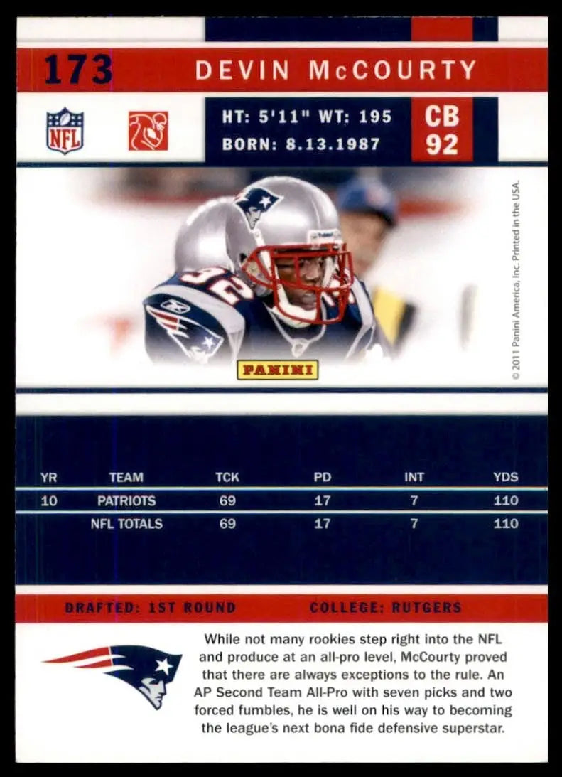 2011 Score - Devin McCourty #173