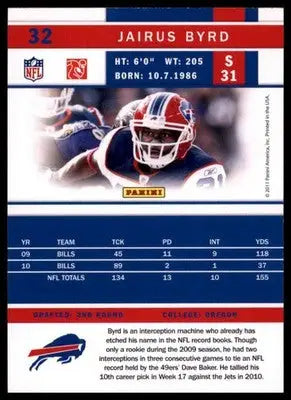 2011 Score Jairus Byrd 32 Buffalo Bills
