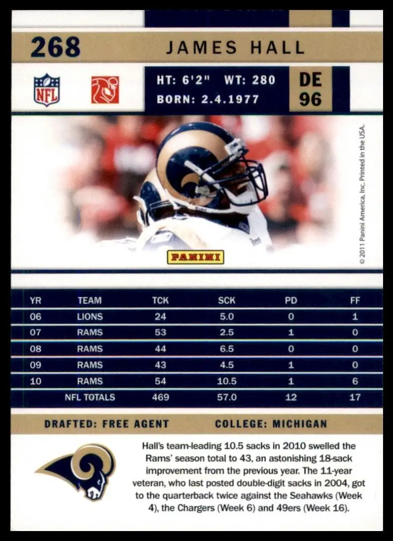 2011 Score - James Hall #268 - Football Card Single