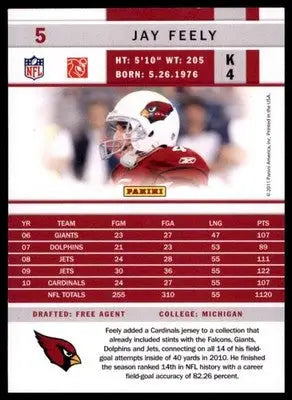 2011 Score Jay Feely 5 Buffalo Bills