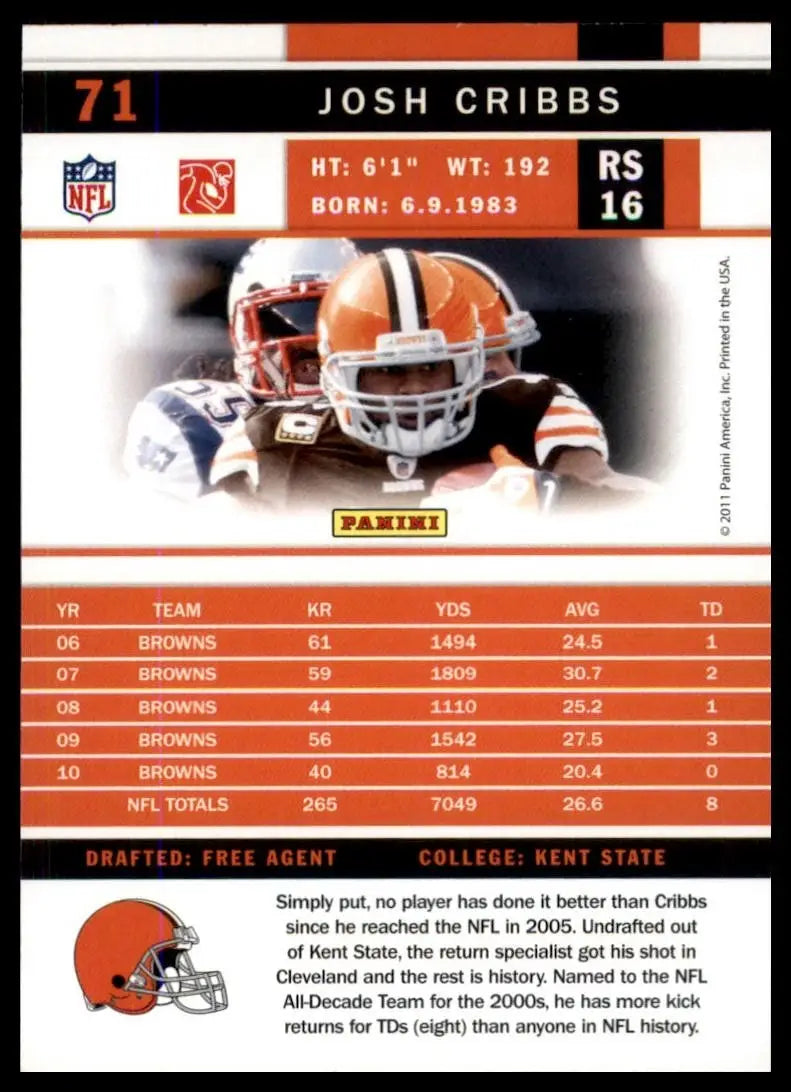 2011 Score - Josh Cribbs #71