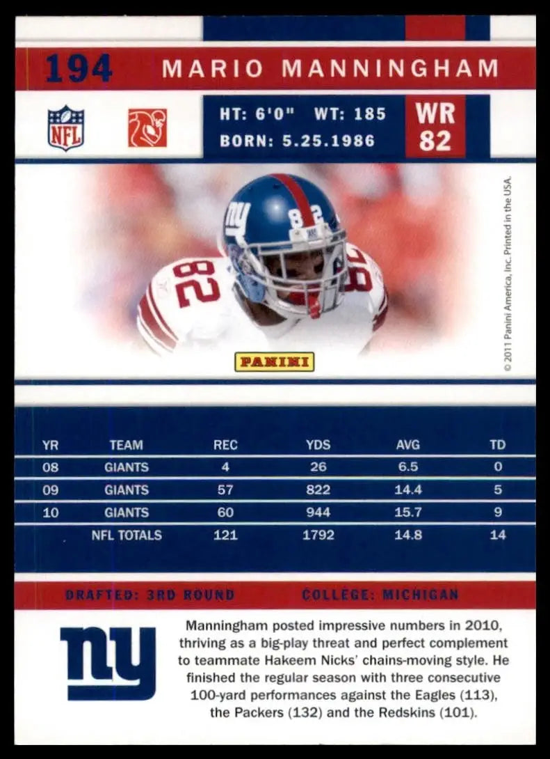 2011 Score - Mario Manningham #194