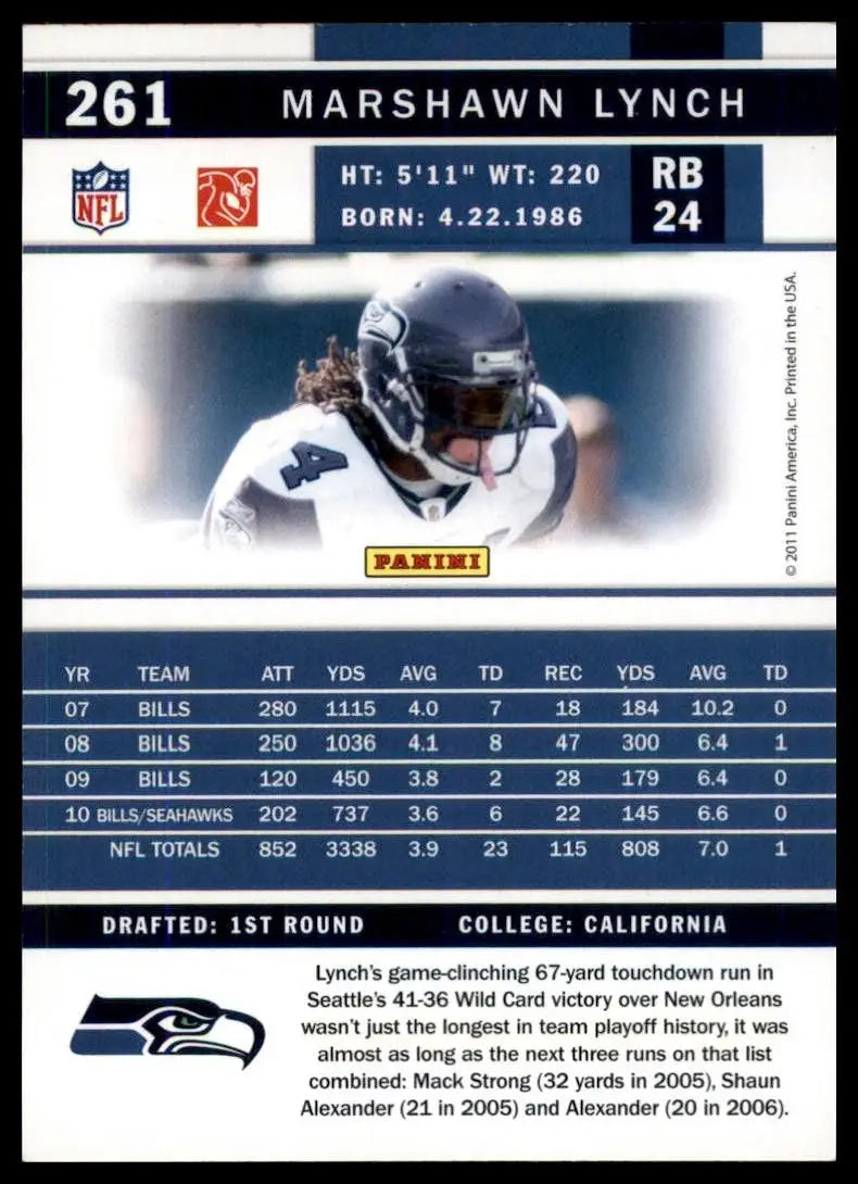 2011 Score - Marshawn Lynch #261