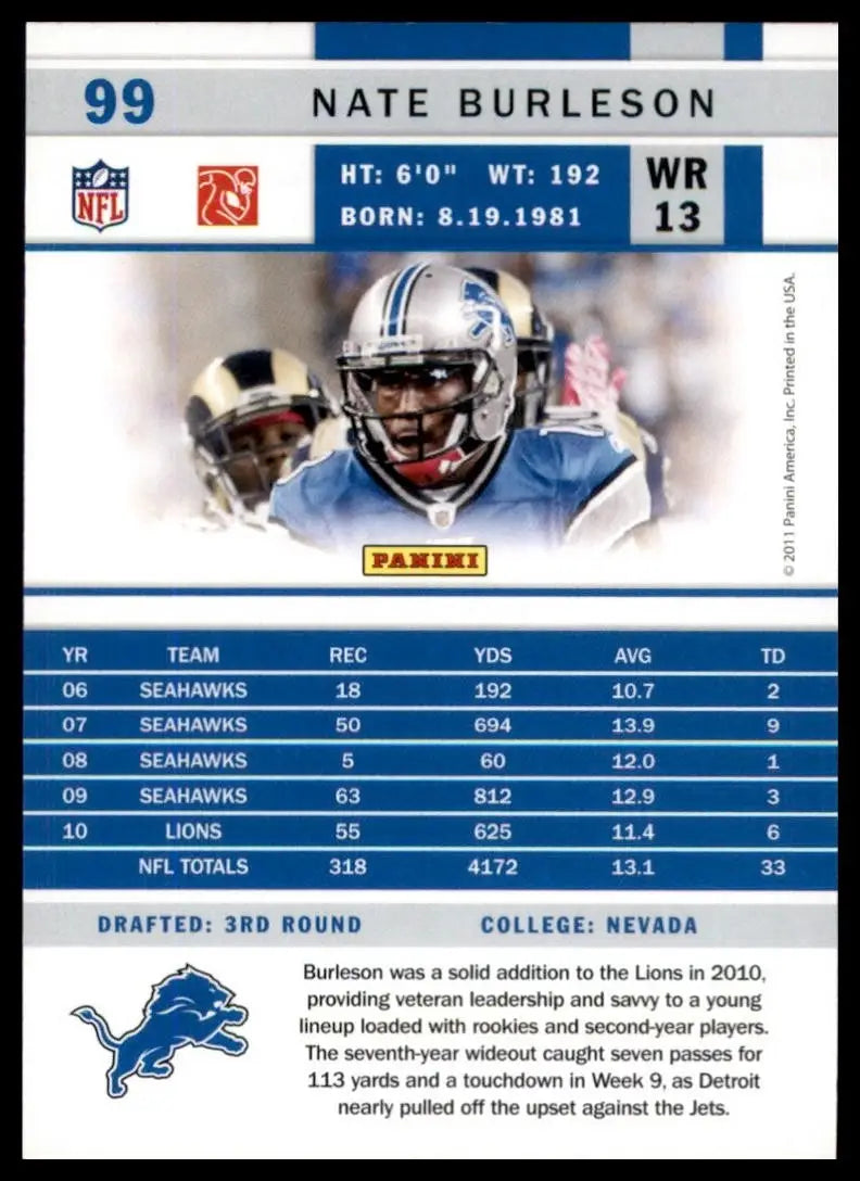 2011 Score - Nate Burleson #99