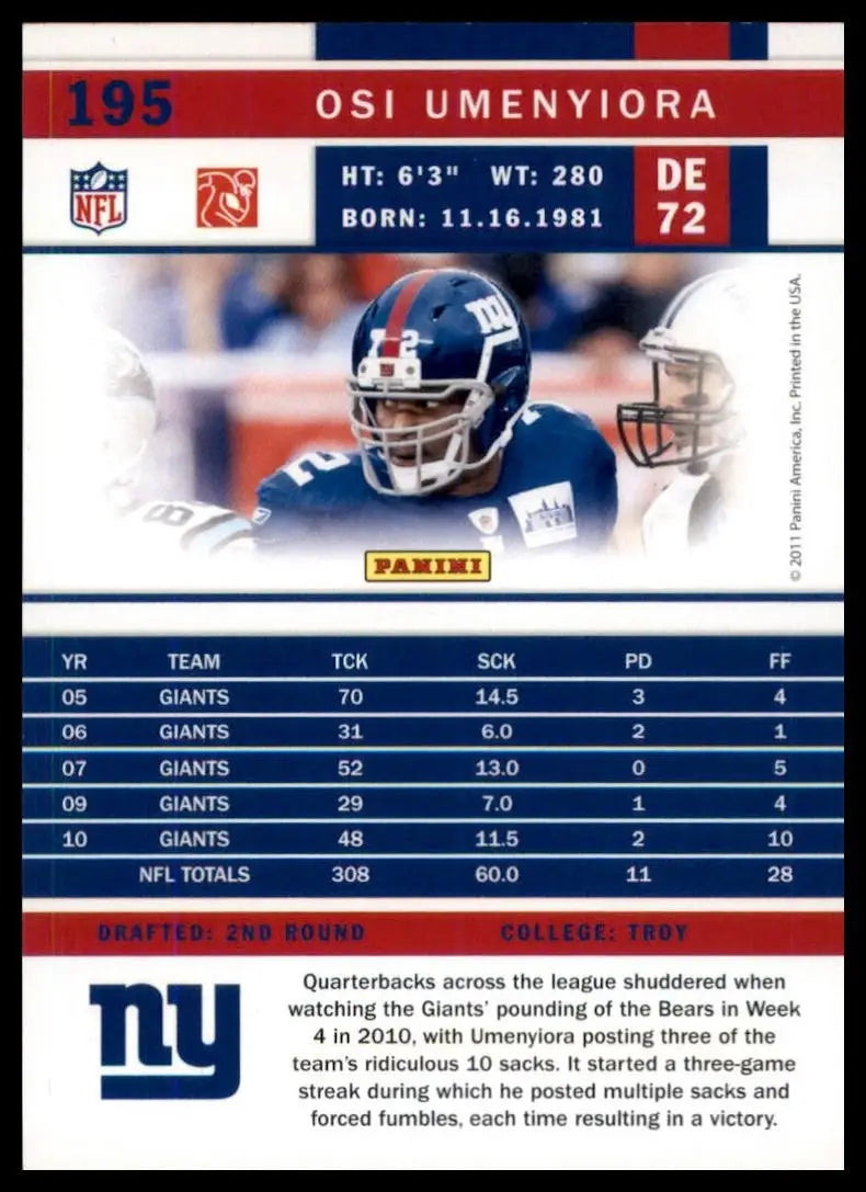 2011 Score - Osi Umenyiora #195