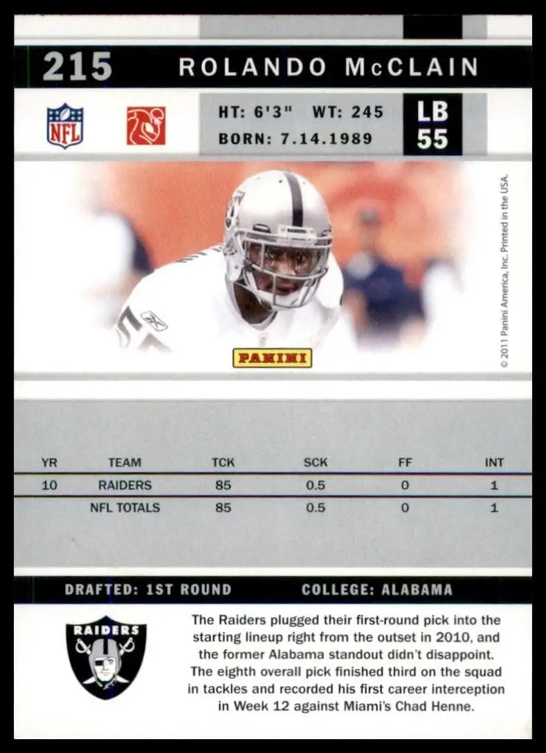 2011 Score - Rolando McClain #215