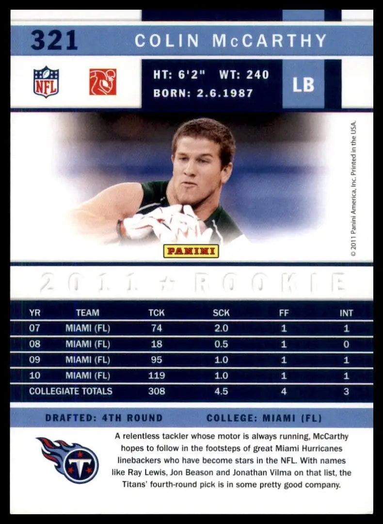 2011 Score - Rookie Colin McCarthy #321 (RC)