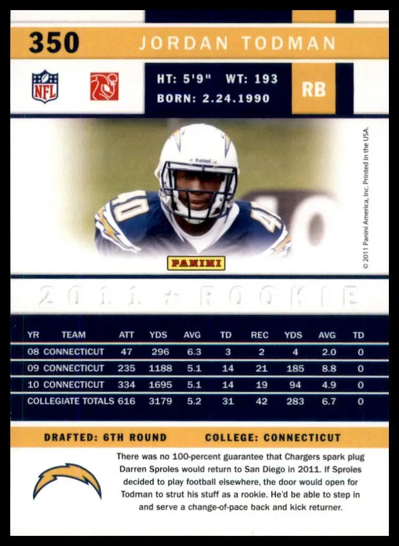2011 Score - Rookie Jordan Todman #350 (RC)