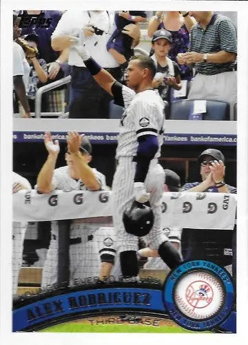 Original gloss Alex Rodriguez baseball card from 2011 Topps featuring Yankees player