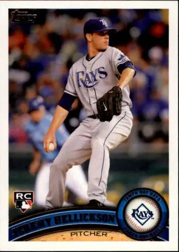 Baseball card of Jeremy Hellickson rookie Rays with original gloss from 2011 Topps