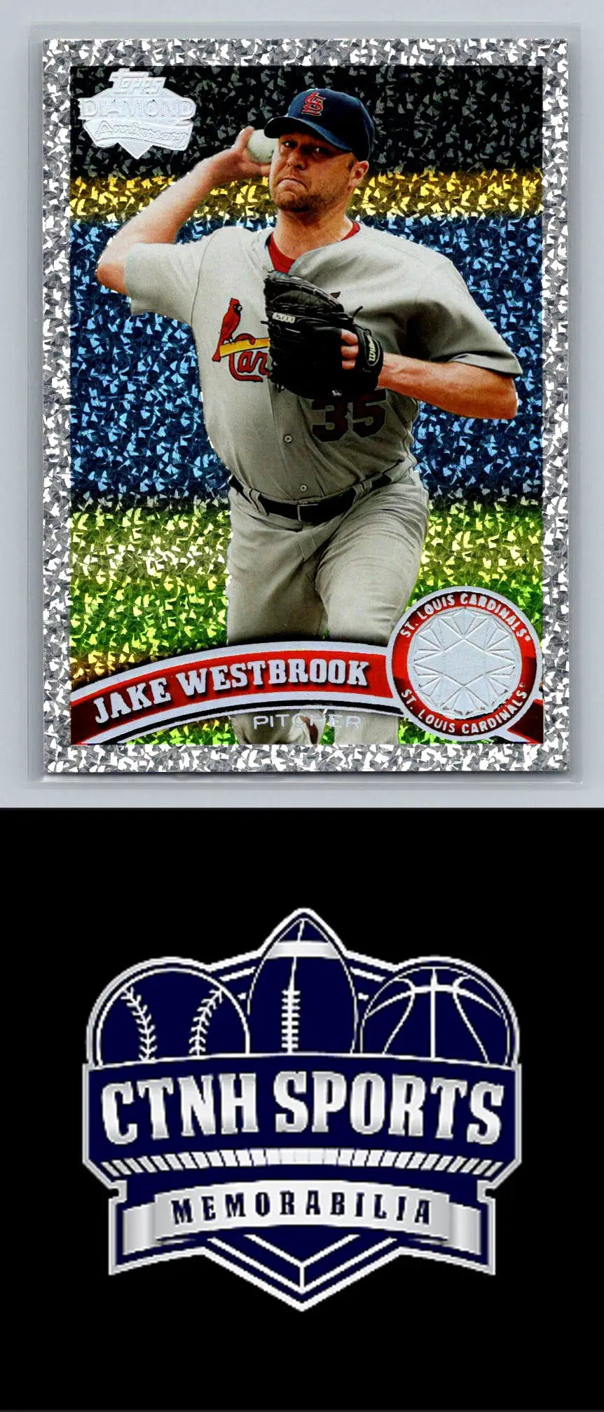 Jake Westbrook Diamond Anniversary baseball card from 2011 Topps #2 St. Louis Cardinals