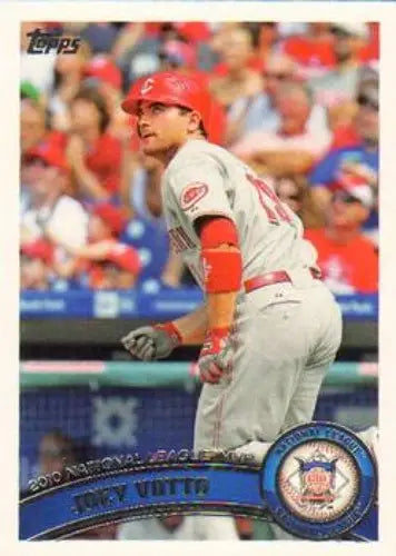 2010 Topps Joey Votto baseball card with original gloss in 2011 Topps #211 Joey Votto NMMT Reds
