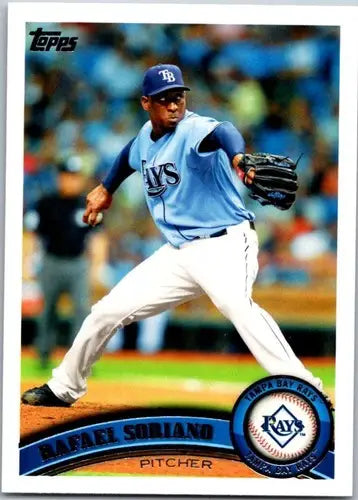 Original gloss baseball card featuring Rafael Soriano NM-MT from 2011 Topps Rays